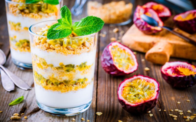 Allergy Friendly Peach and Passionfruit Parfait